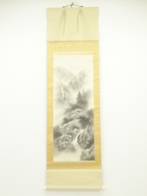JAPANESE HANGING SCROLL / HAND PAINTED / LANDSCAPE